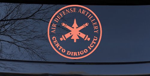 US Army Air Defense Artillery CERTO DIRIGO ICTU Military Car or Truck Window Decal Sticker (Coral)