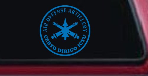 US Army Air Defense Artillery CERTO DIRIGO ICTU Military Car or Truck Window Decal Sticker (Sky Blue)
