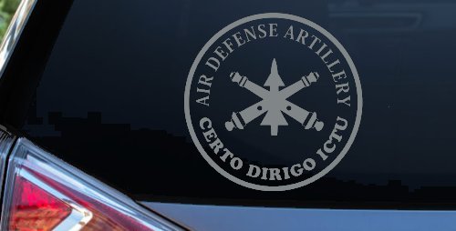 US Army Air Defense Artillery CERTO DIRIGO ICTU Military Car or Truck Window Decal Sticker (Telegrey)