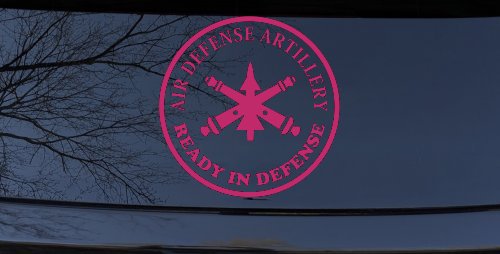 US Army Air Defense Artillery Ready in Defense Military Car or Truck Window Vinyl Decal Sticker (Hot Pink)