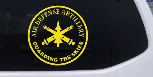 US Army Air Defense Artillery GUARDING THE SKIES Military Car or Truck Window Vinyl Decal Sticker (Yellow)