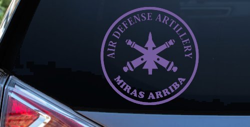 US Army Air Defense Artillery MIRAS ARRIBA Military Car or Truck Window Vinyl Decal Sticker (Purple)