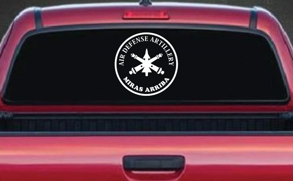US Army Air Defense Artillery MIRAS ARRIBA Military Car or Truck Window Decal Sticker