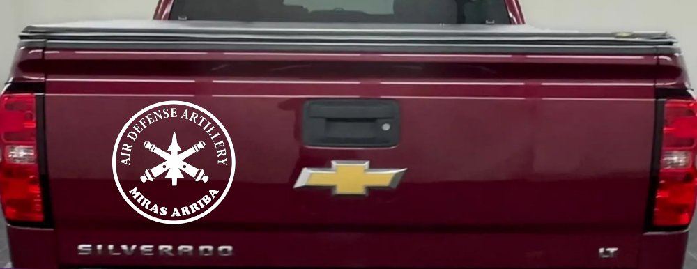 US Army Air Defense Artillery MIRAS ARRIBA Military Car or Truck Window Decal Sticker