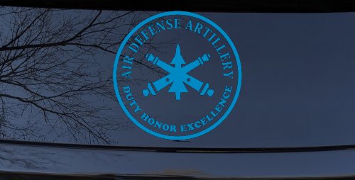 US Army Air Defense Artillery DUTY HONOR EXCELLENCE Military Car or Truck Window Decal Sticker (Blue)