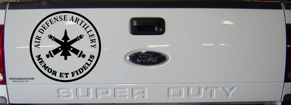 US Army Air Defense Artillery MEMOR ET FIDELIS Military Car or Truck Window Vinyl Decal Sticker (Black)