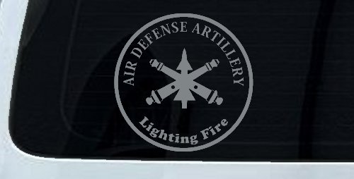 US Army Air Defense Artillery Lighting Fire Military Car or Truck Window Decal Sticker (Telegrey)