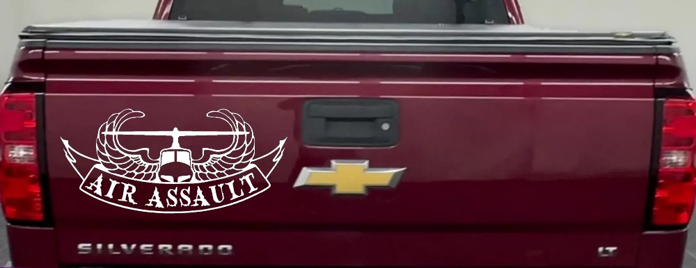 US Army Airborne Air Assault Helicopter With Banner Military Car or Truck Window Decal Sticker