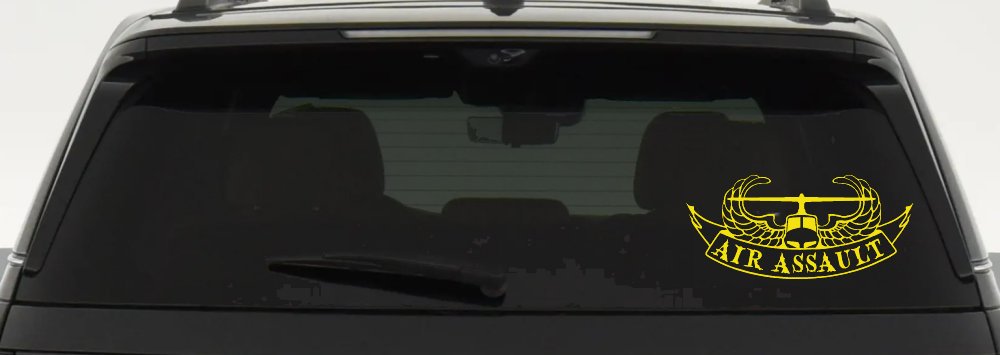 US Army Airborne Air Assault Helicopter With Banner Military Car or Truck Window Decal Sticker