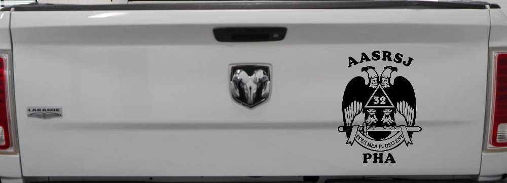 Scottish Rite Wings 32nd AASRSJ PHA Other Car or Truck Window Decal Sticker (Matte Black)