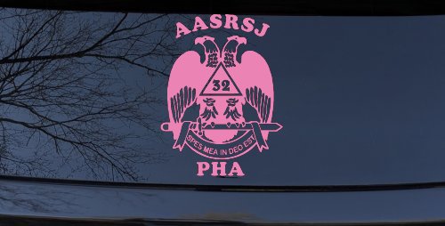 Scottish Rite Wings 32nd AASRSJ PHA Other Car or Truck Window Decal Sticker (Pink)