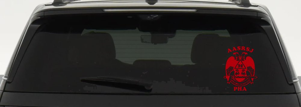 Scottish Rite Wings 32nd AASRSJ PHA Other Car or Truck Window Decal Sticker (Red)