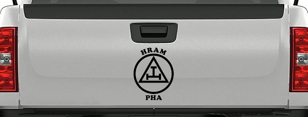 York Rite Emblem HRAM PHA Car or Truck Window Vinyl Decal Sticker (Black)