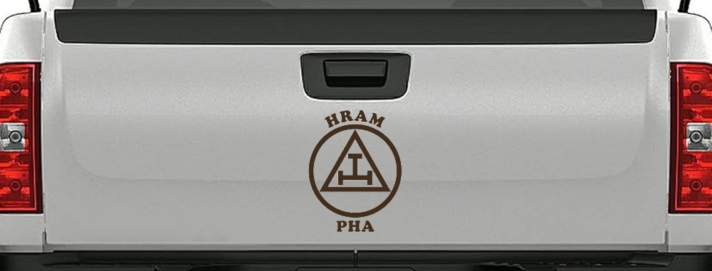 York Rite Emblem HRAM PHA Car or Truck Window Decal Sticker