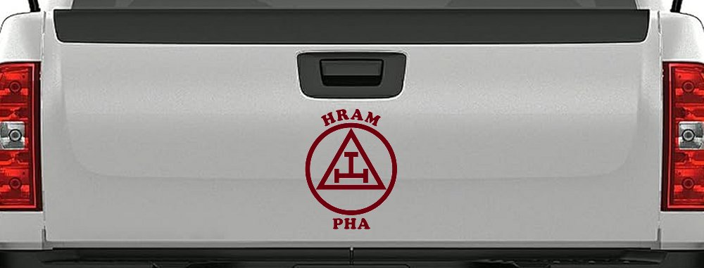 York Rite Emblem HRAM PHA Car or Truck Window Decal Sticker