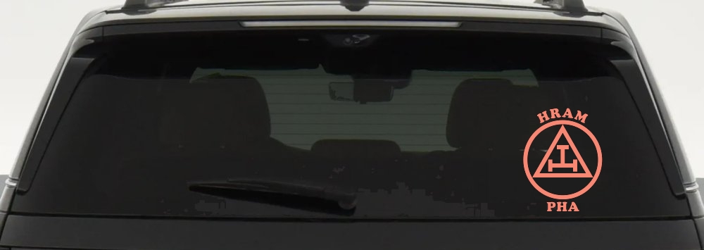 York Rite Emblem HRAM PHA Car or Truck Window Decal Sticker