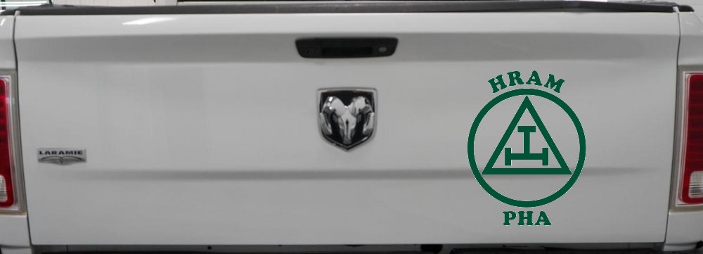 York Rite Emblem HRAM PHA Car or Truck Window Decal Sticker