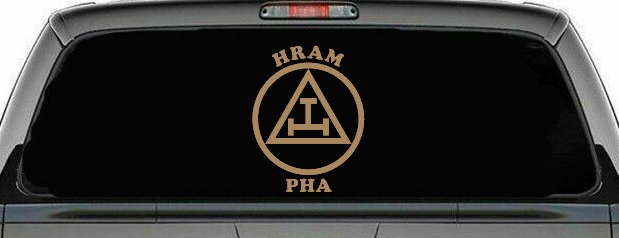 York Rite Emblem HRAM PHA Car or Truck Window Decal Sticker