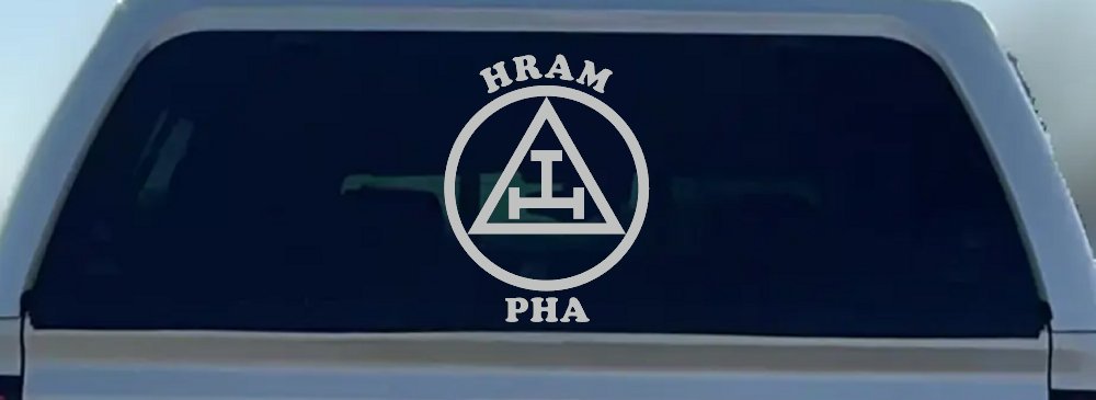 York Rite Emblem HRAM PHA Car or Truck Window Decal Sticker