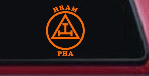 York Rite Emblem HRAM PHA Car or Truck Window Decal Sticker
