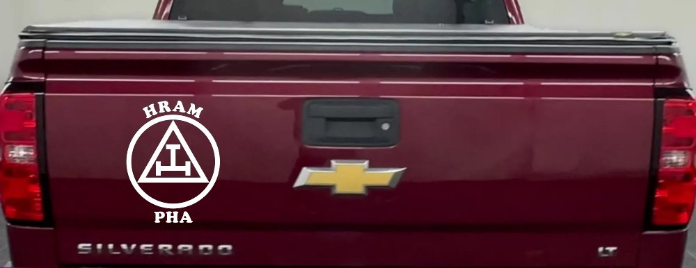 York Rite Emblem HRAM PHA Car or Truck Window Decal Sticker (White)