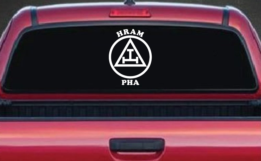 York Rite Emblem HRAM PHA Car or Truck Window Decal Sticker