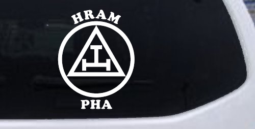 York Rite Emblem HRAM PHA Car or Truck Window Decal Sticker