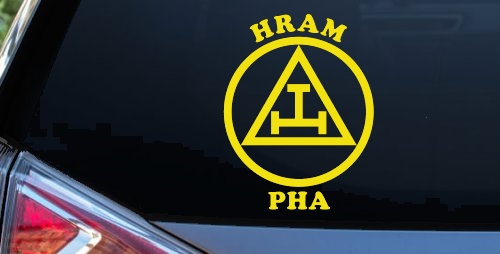York Rite Emblem HRAM PHA Car or Truck Window Decal Sticker