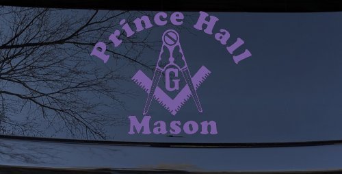 Masonic Square and Compass Prince Hall Mason Freemason Car or Truck Window Vinyl Decal Sticker (Purple)