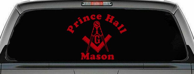Masonic Square and Compass Prince Hall Mason Freemason Car or Truck Window Vinyl Decal Sticker (Red)