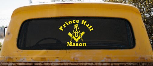 Masonic Square and Compass Prince Hall Mason Freemason Car or Truck Window Decal Sticker