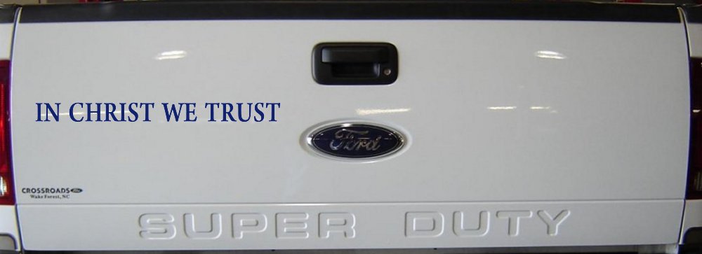 In Christ We Trust Christian Car or Truck Window Decal Sticker (Navy)