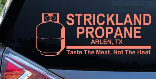 Strickland Propane King Hill Cartoons Car or Truck Window Decal Sticker