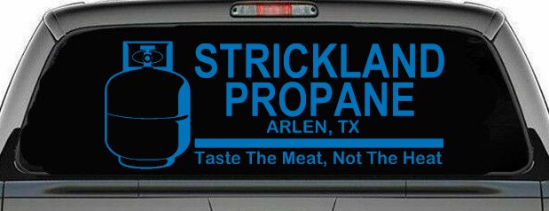 Strickland Propane King Hill Cartoons Car or Truck Window Decal Sticker (Sky Blue)