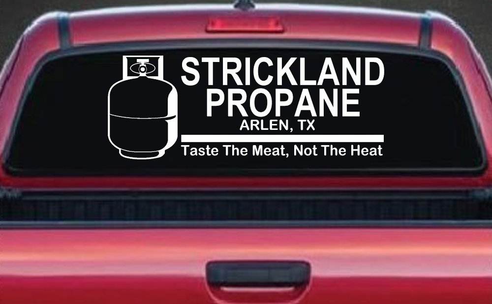 Strickland Propane King Hill Cartoons Car or Truck Window Decal Sticker (White)