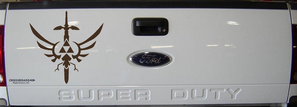 Legend of Zelda Triforce Masterword Sci Fi Car or Truck Window Decal Sticker (Brown)