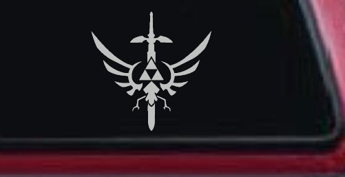 Legend of Zelda Triforce Masterword Sci Fi Car or Truck Window Decal Sticker (Light Gray)