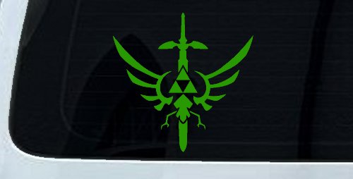 Legend of Zelda Triforce Masterword Sci Fi Car or Truck Window Decal Sticker (Lime)