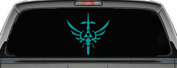 Legend of Zelda Triforce Masterword Sci Fi Car or Truck Window Decal Sticker