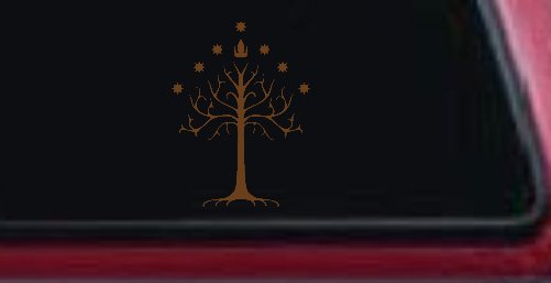 White Tree of Gondor Rings Car or Truck Window Decal Sticker