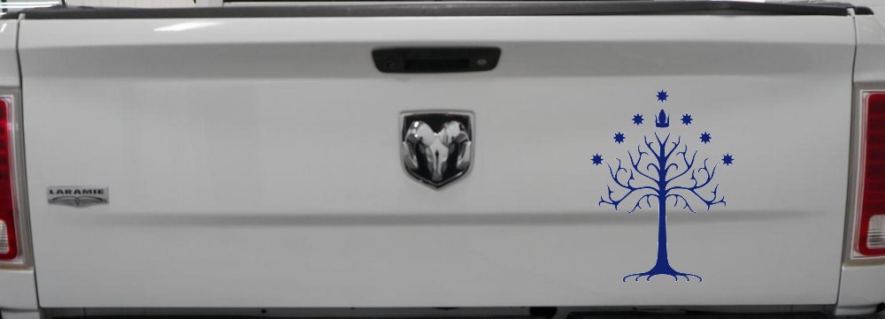 White Tree of Gondor Rings Car or Truck Window Decal Sticker