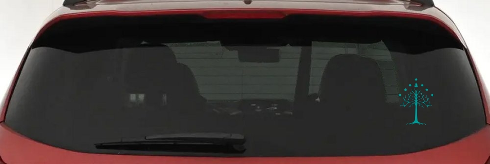 White Tree of Gondor Rings Car or Truck Window Decal Sticker