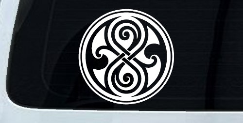 Doctor Who Time lord symbol Seal of Gallifrey Sci Fi Car or Truck Window Vinyl Decal Sticker (White)