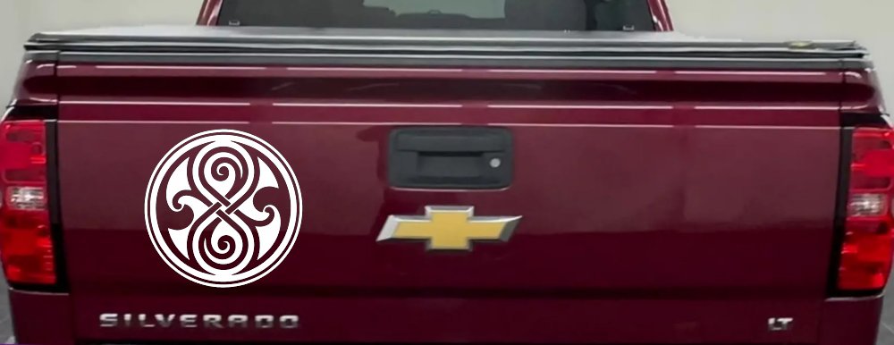 Doctor Who Time lord symbol Seal of Gallifrey Sci Fi Car or Truck Window Decal Sticker (White)