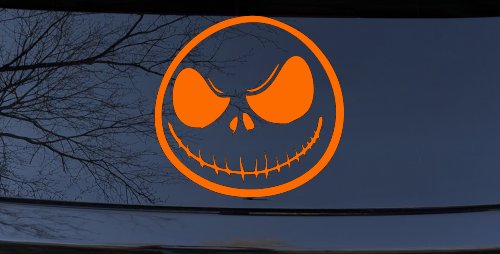 Jack Nightmare Before Christmas Sci Fi Car or Truck Window Decal Sticker (Orange)