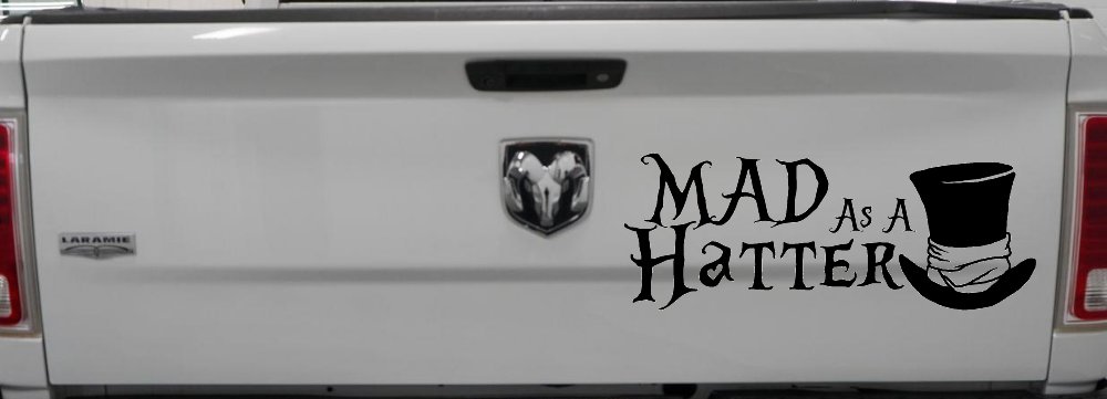 Mad as A Hatter Mad Hatter Alice Wonderland Car or Truck Window Decal Sticker