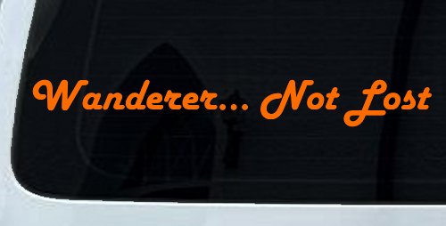 Wanderer Not Lost Car or Truck Window Decal Sticker (Orange)