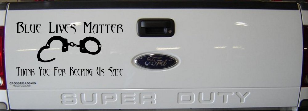 Blue Lives Matter Thank You Police For Keeping Us Safe Car or Truck Window Decal Sticker (Black)