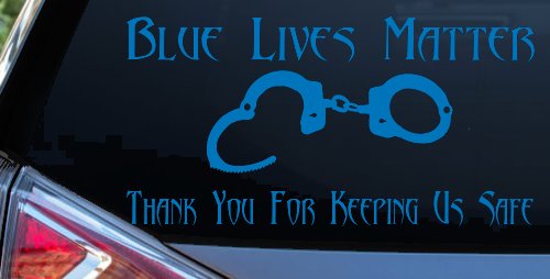 Blue Lives Matter Thank You Police For Keeping Us Safe Car or Truck Window Decal Sticker