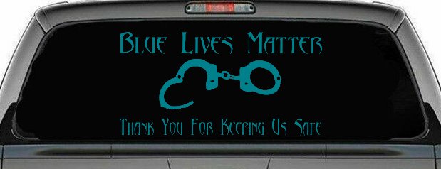 Blue Lives Matter Thank You Police For Keeping Us Safe Car or Truck Window Decal Sticker